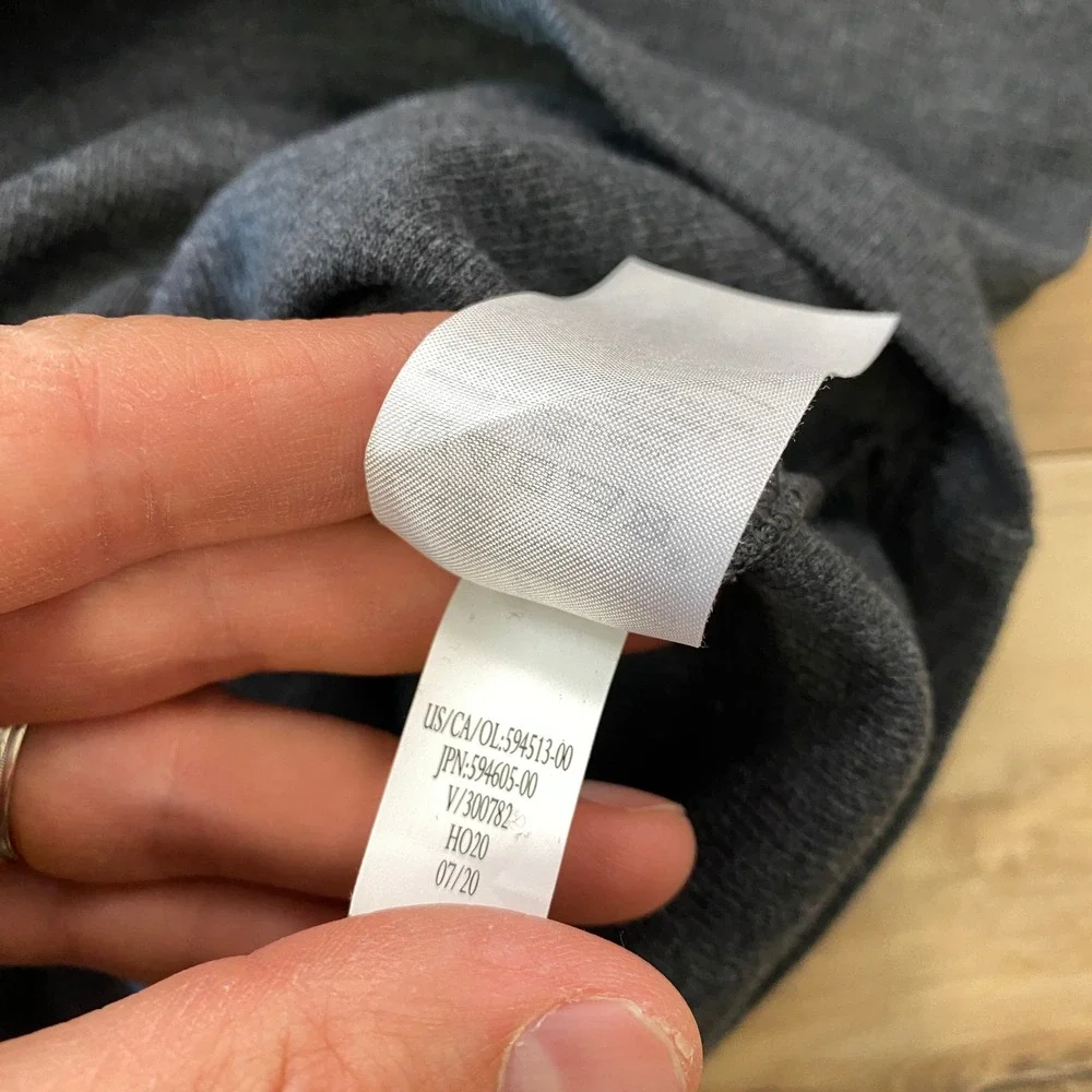 Banana Republic Thermal Shirt Men Small Minimalist Cotton Blend Raglan Grey Navy